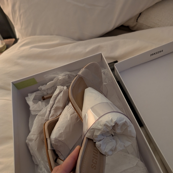 Schutz Ariella Clear Strap Nude Heels - Picture 4 of 5